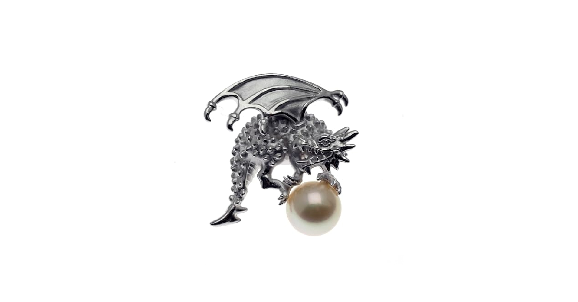 Amazon | [K.jewel] シルバー925 アコヤ本真珠 ドラゴン ピン